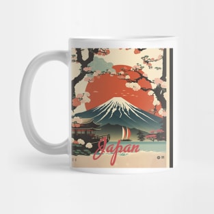 Japan Cherry Blossom Vintage Travel Art Poster Mug